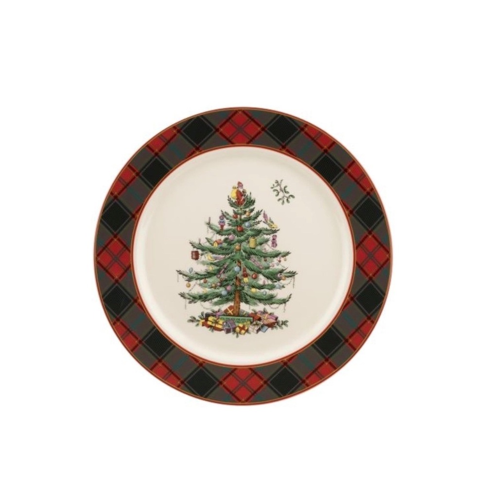 Spode Christmas Tree Tartan 12" Buffet Plate Holiday Serving Platter S3324-A22